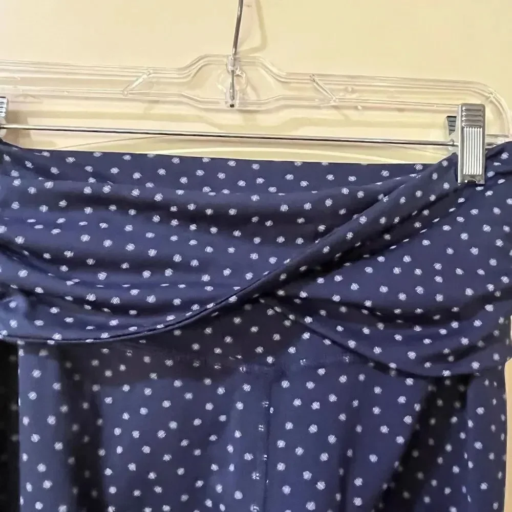 NIKE Yoga Dot Print High Twist Waist 7/8 Capri CZ9144-410 Blue Leggings Size Med
